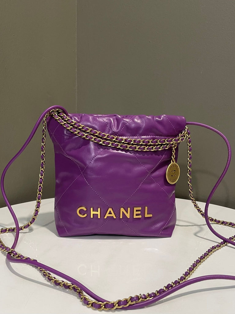 Chanel 22 Mini Purple Calfskin 