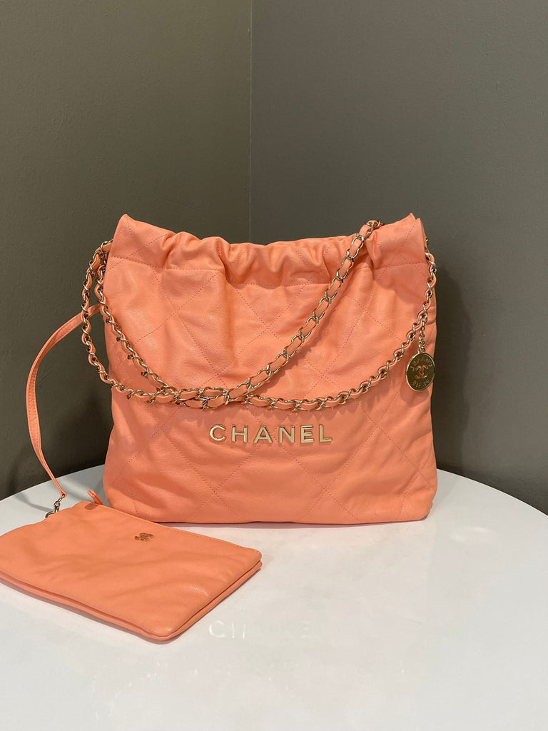 Chanel 22 Small Orange Clair Caviar