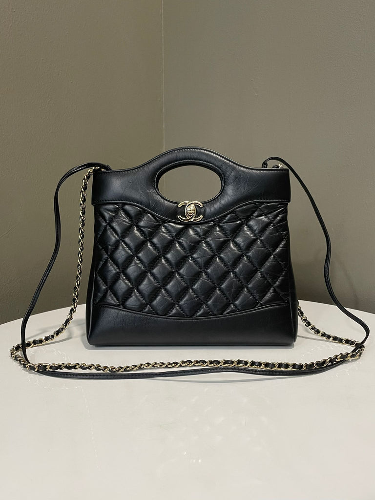 Chanel 23A 31 Bag Black Aged Calfskin