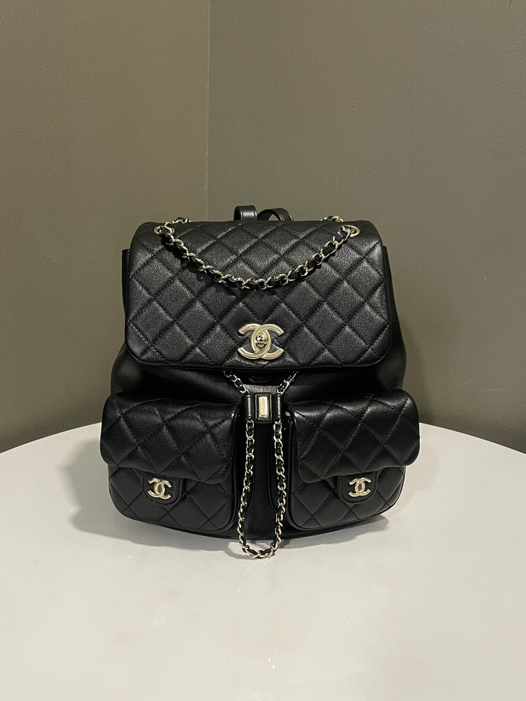 Chanel 23A Duma Backpack Black Calf