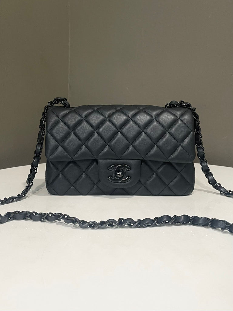 Chanel 23B Quilted Mini Rectangular So Black Lambskin