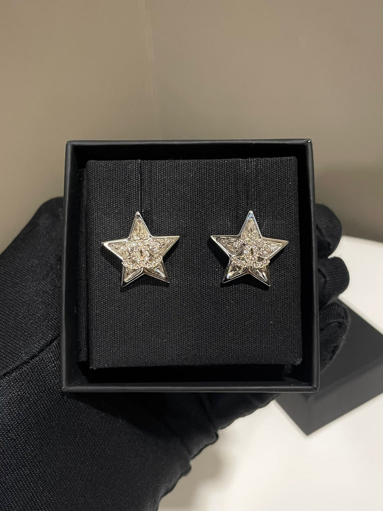 Chanel 23C CC Star Earring Rhinestone
