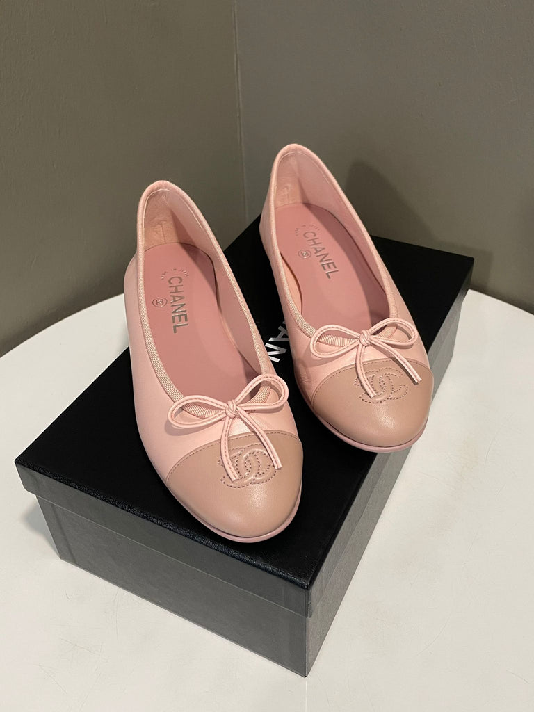 Chanel 23K Cc Ballerina Flats Sakura Pink Size 37.5 C