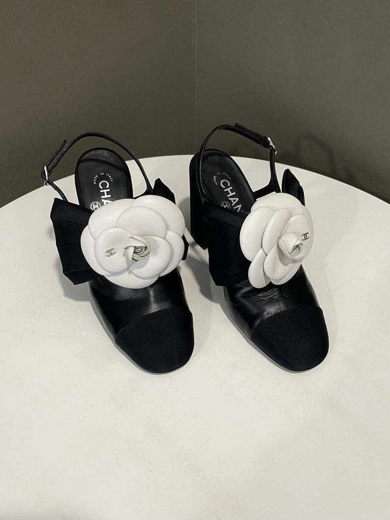 Chanel 23K Slingbacks Black Size 36.5
