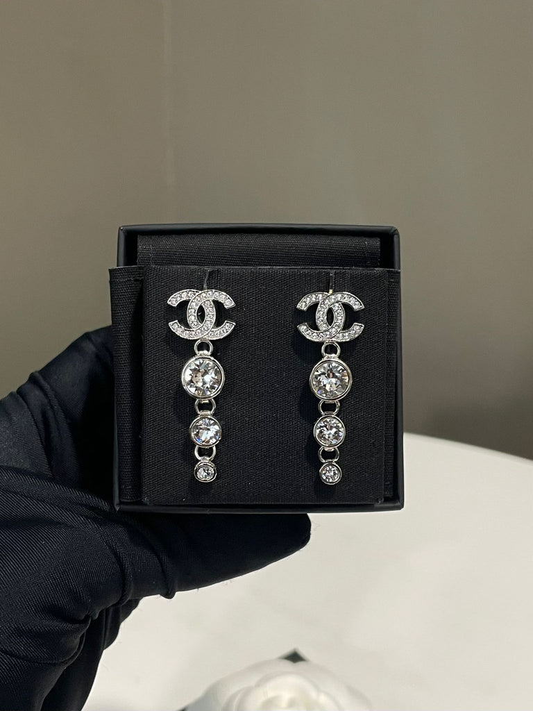 Chanel 23S Cc Dangling Crystal Earrings