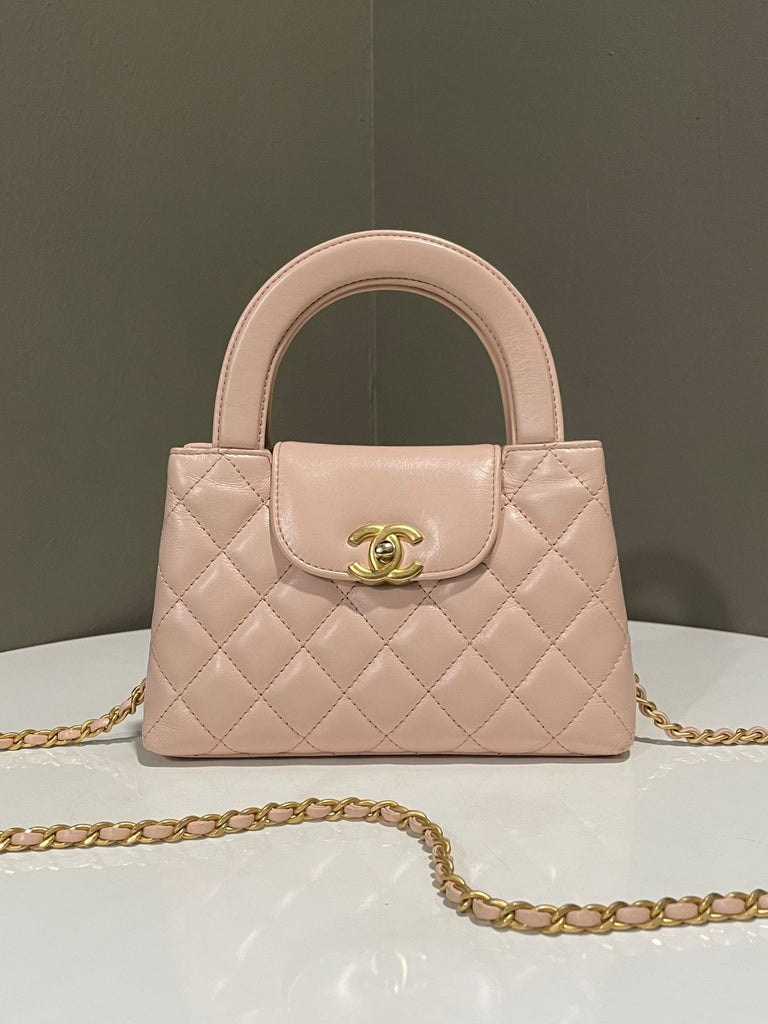 Chanel 25C Quilted Kelly Pale Pink Calfskin