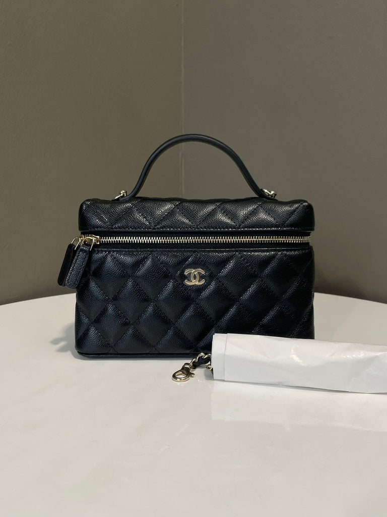 Chanel 25C Top Handle LP Vanity Black Caviar