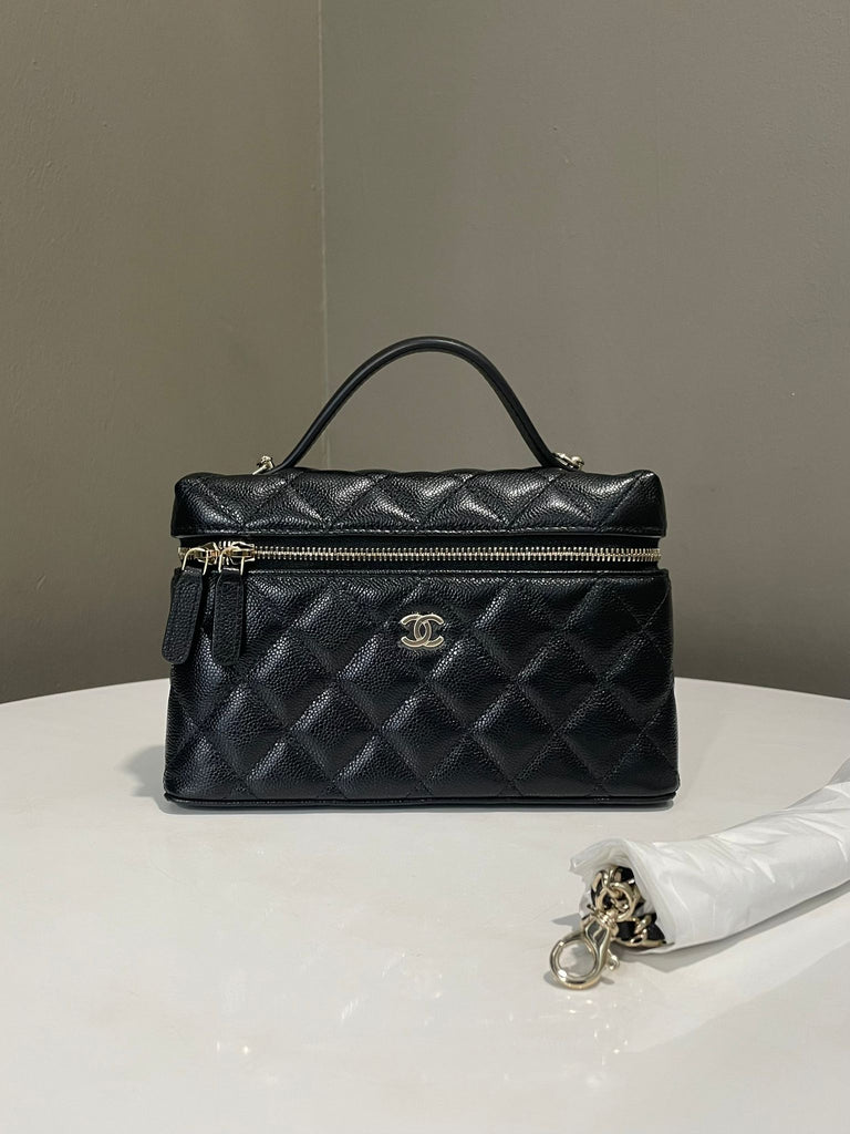 Chanel 25C Top Handle LP Vanity Black Caviar