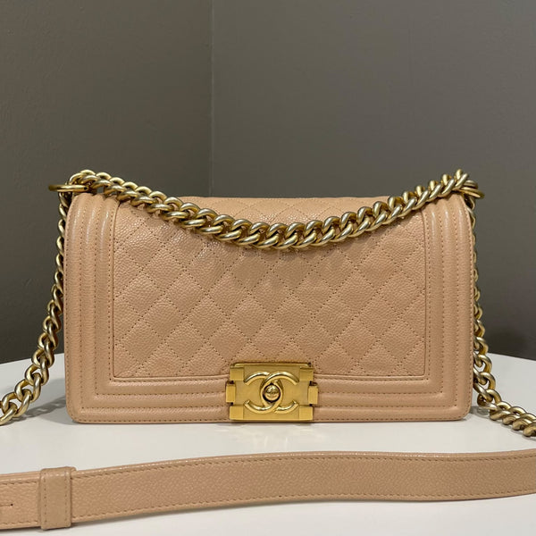 Chanel Boy Old Medium
Beige Caviar 