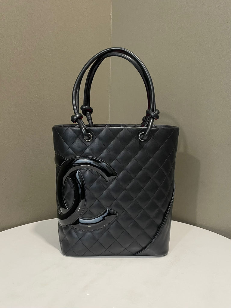 Chanel Cambon Cc Tote Black Pink