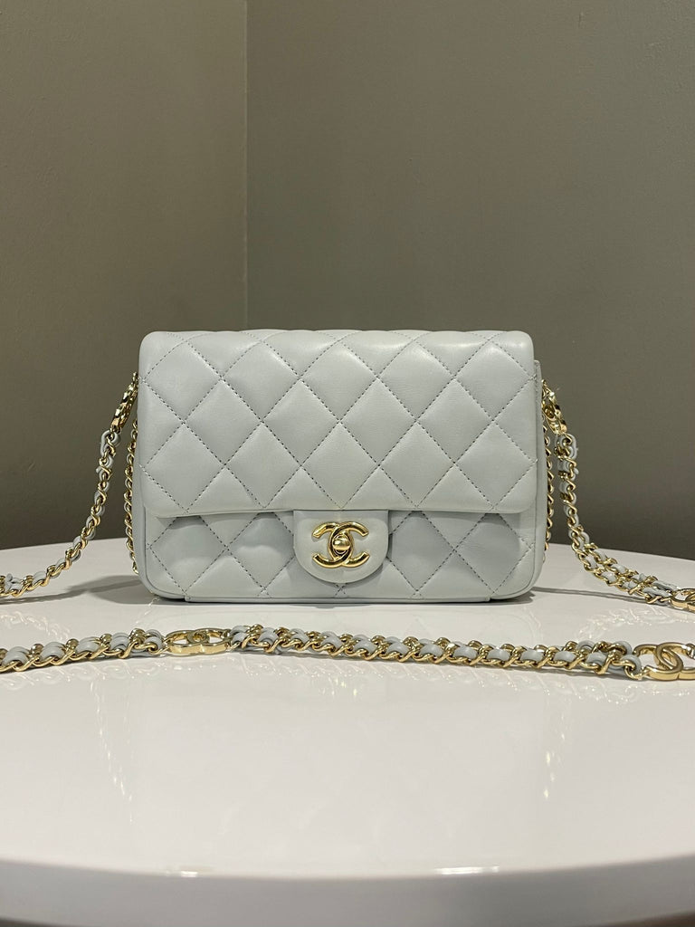 Chanel Chain Around Flap Grey Lambskin