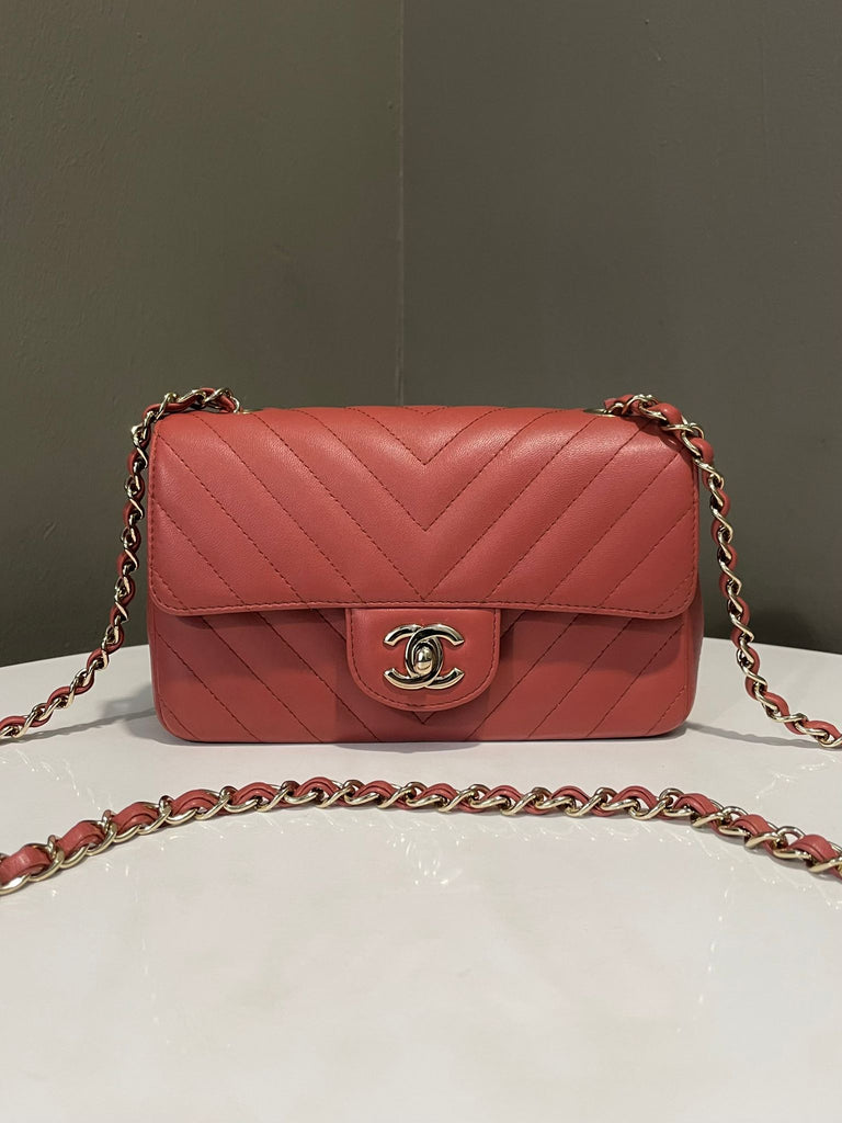 Chanel Classic Chevron Mini Rectangular Brick Lamskin