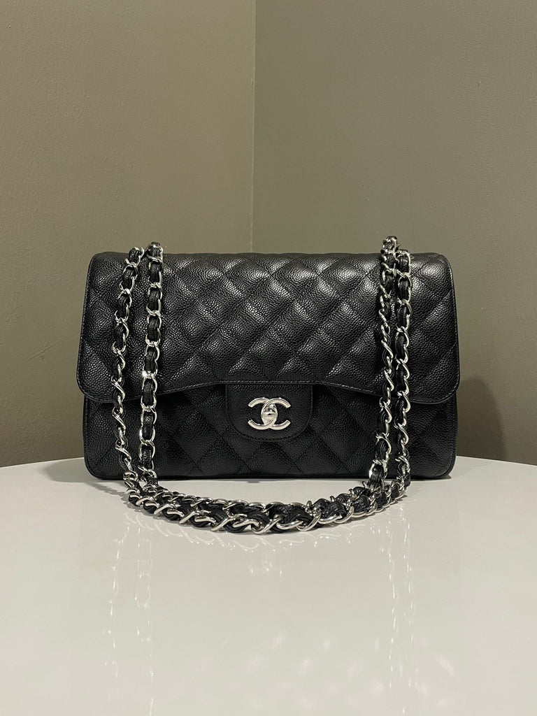 Chanel Classic Quilted Jumbo Double Flap Black Caviar