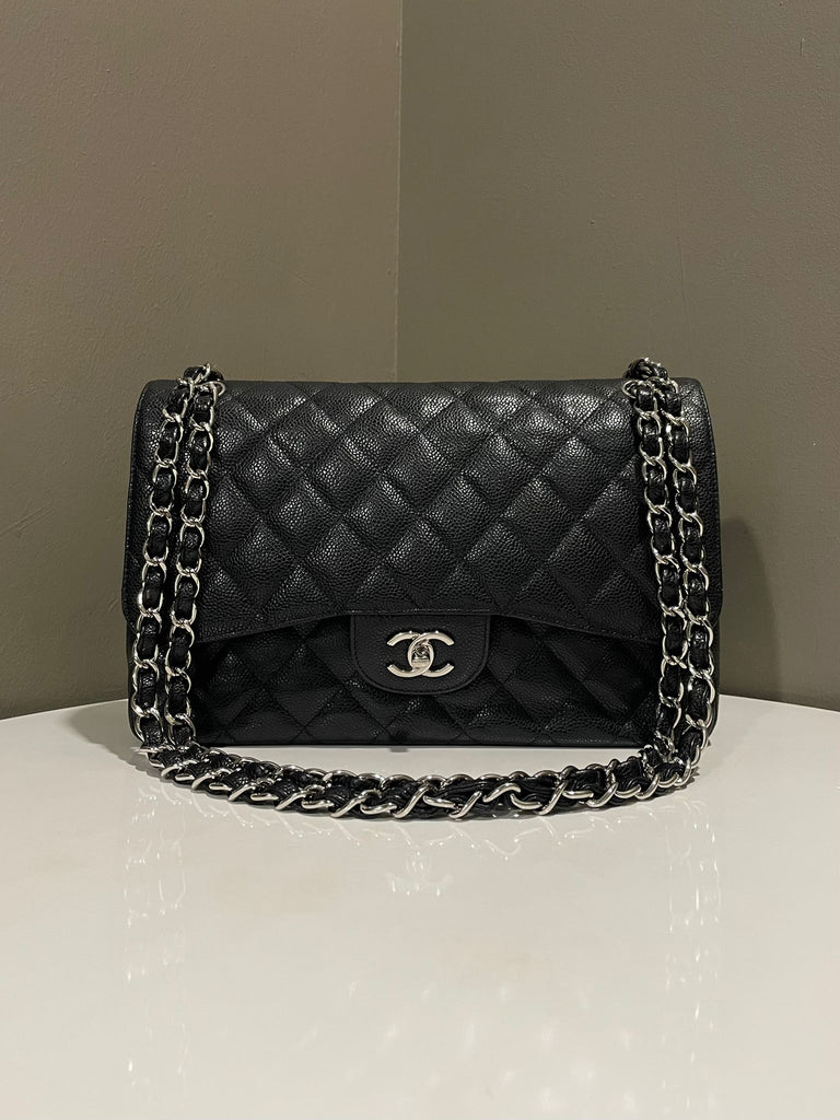 Chanel Classic Quilted Jumbo Double Flap Black Caviar