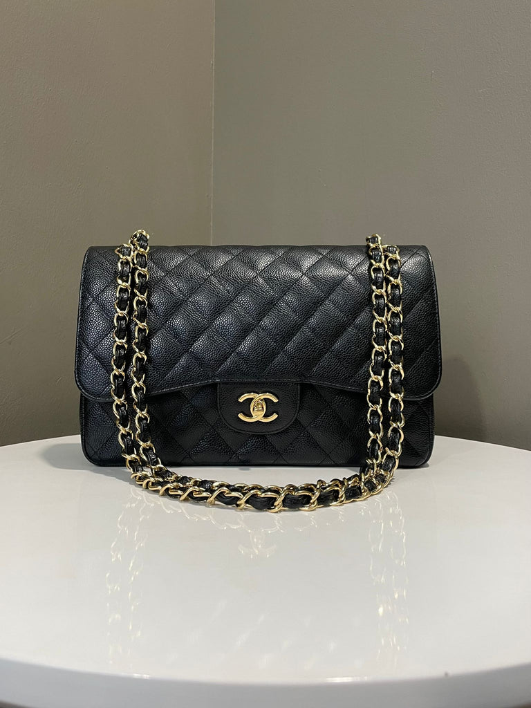 Chanel Classic Quilted Jumbo Double Flap Black Caviar