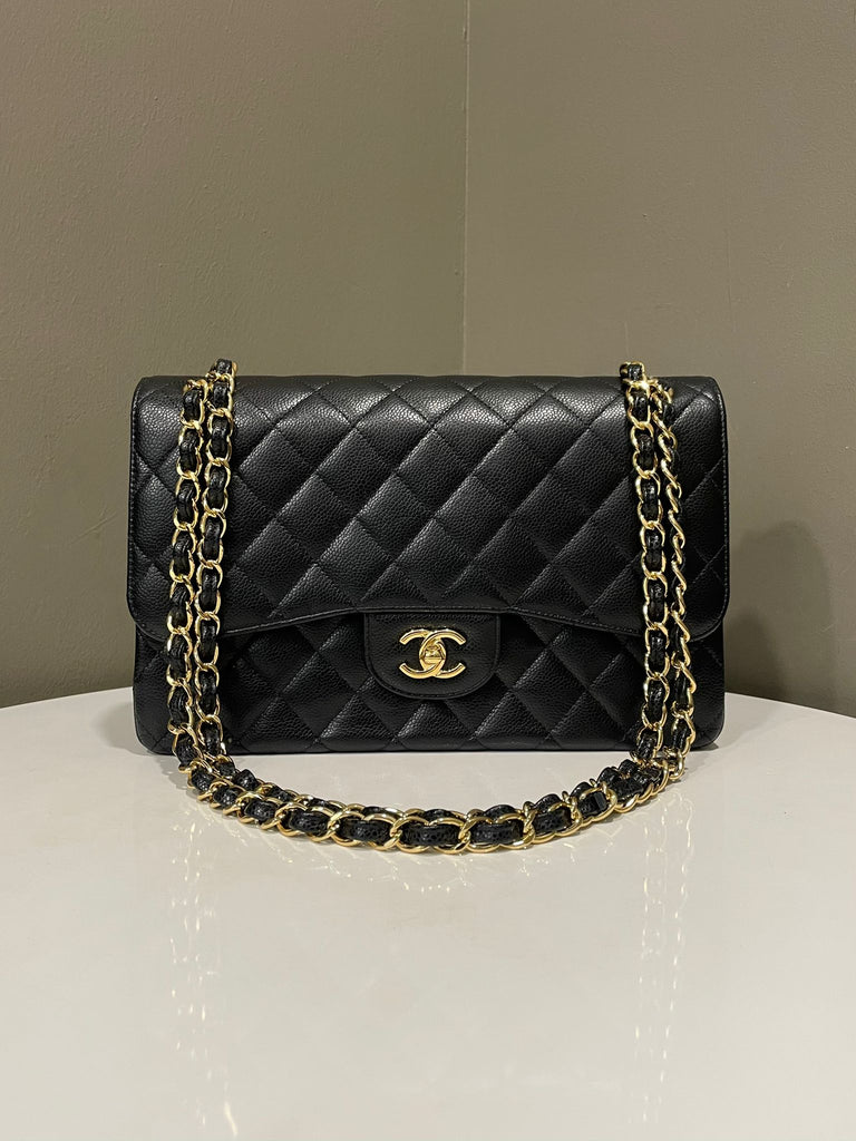 Chanel Classic Quilted Jumbo Double Flap Black Caviar