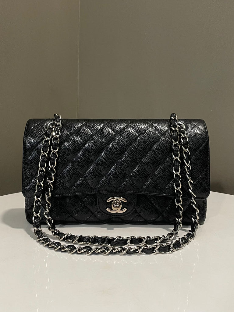 Chanel Classic Quilted Medium Double Flap Black Caviar 