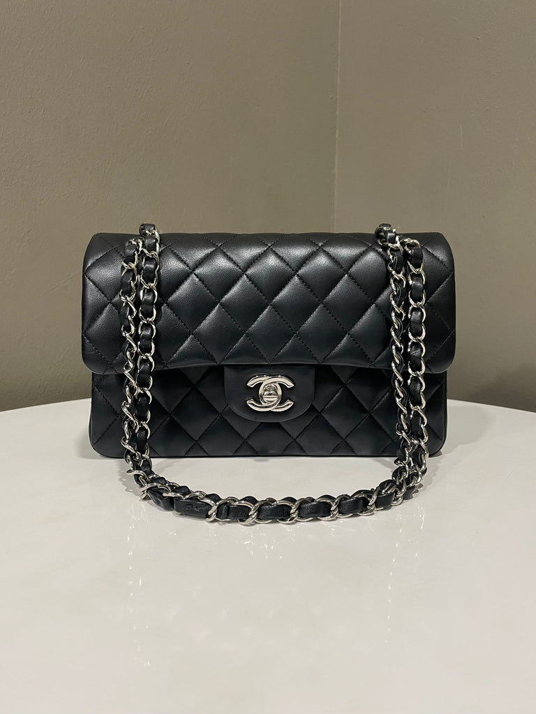 Chanel Classic Quilted Medium Double Flap Black Lambskin