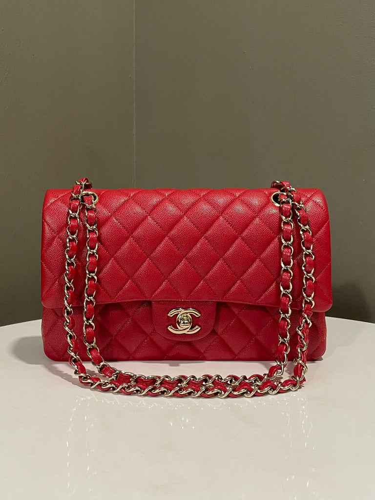 Chanel Classic Quilted Medium Double Flap Red Caviar