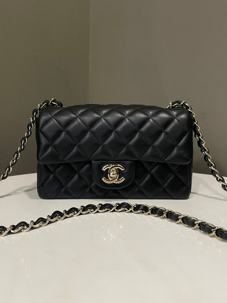 Chanel Classic Quilted Mini Rectangular Black Lambskin