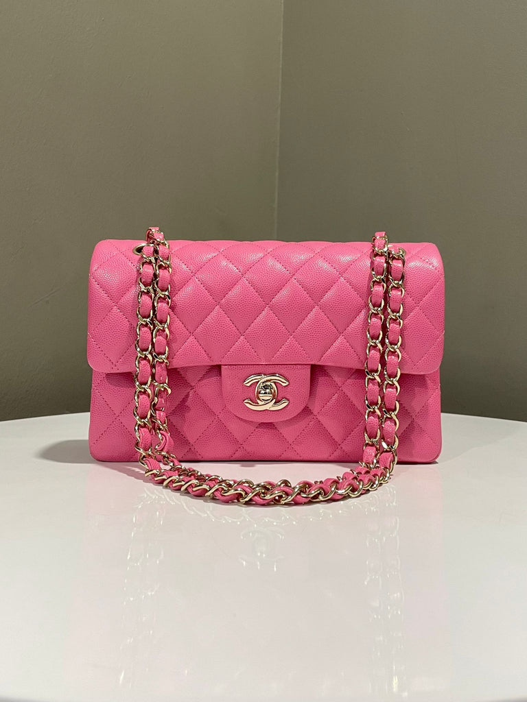 Chanel Classic Quilted Small Double Flap Bubblegum Pink Caviar