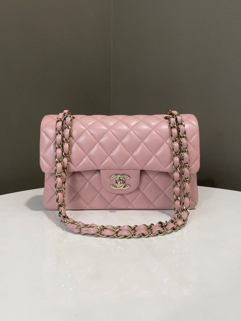 Chanel Classic Quilted Small Double Flap Pale Nude Pink Lambskin