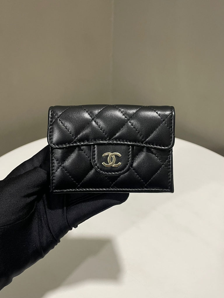 Chanel Classic Small Flap Wallet Black Lambskin