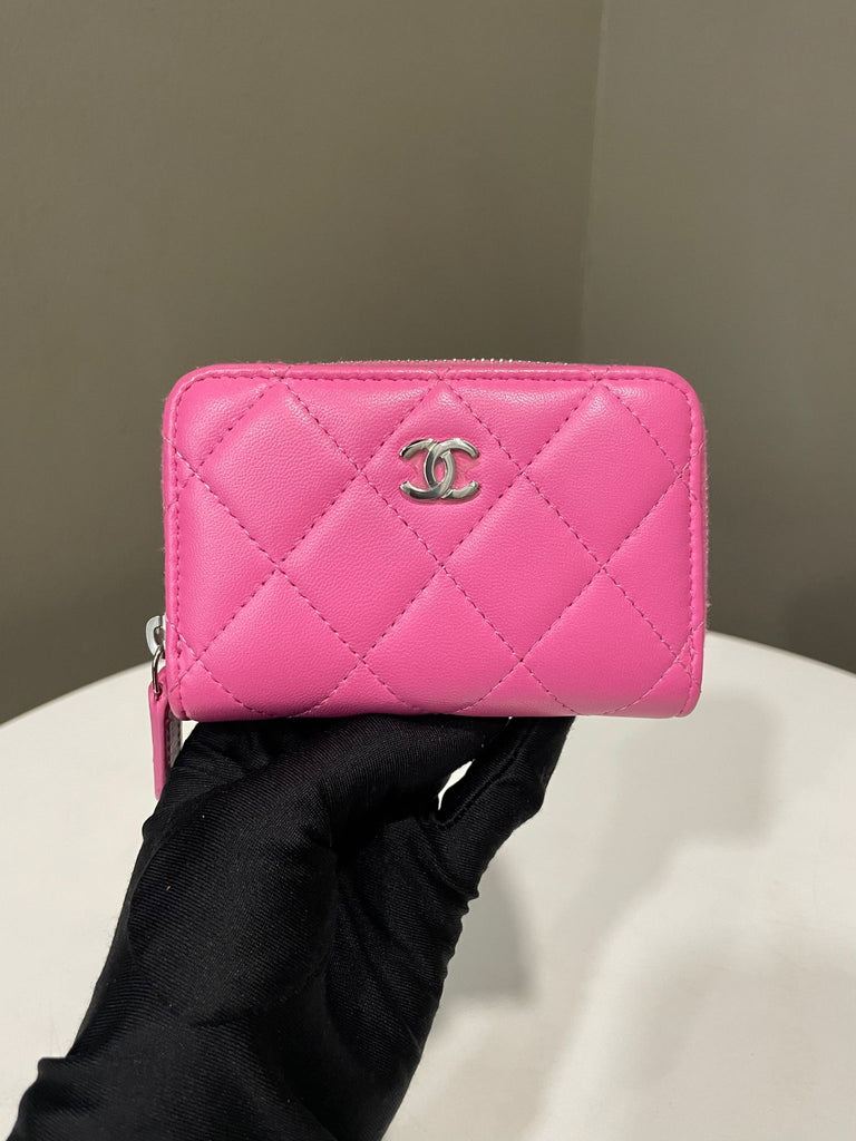 Chanel Classic Zipped Coin Purse Bubblegum Pink Lambskin