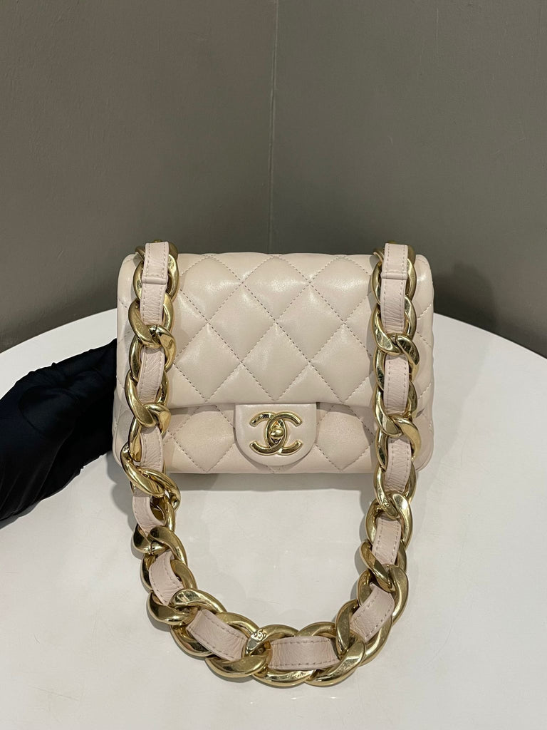 Chanel Funky Town Flap Bag Beige