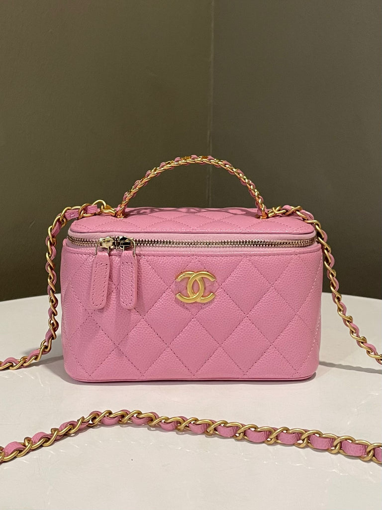 Chanel Letter Top Handle Vanity Mauve Pink Caviar