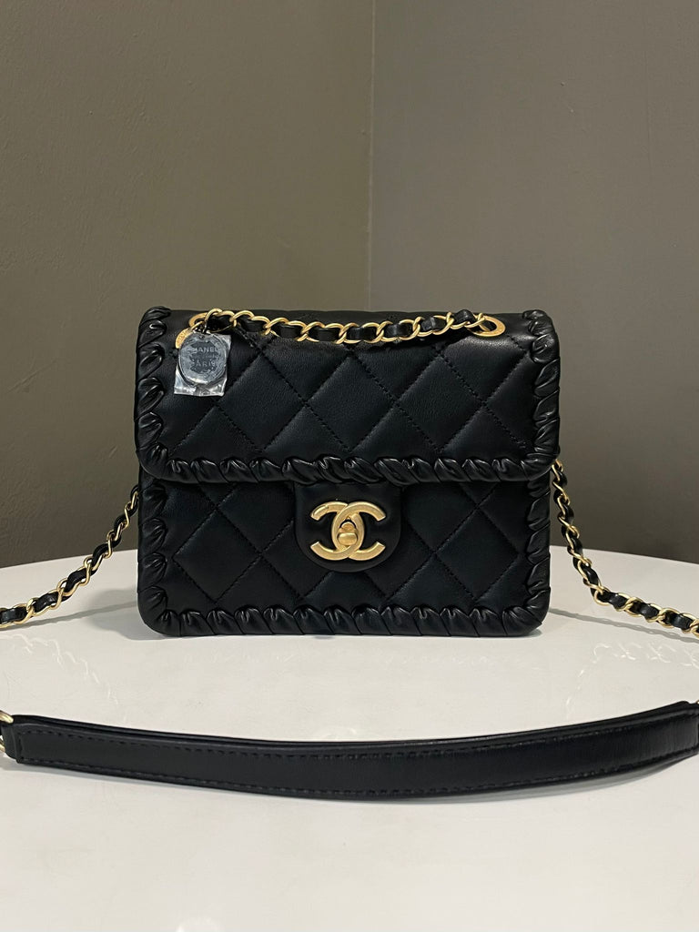 Chanel My Own Frame Flap Bag Black Calfskin