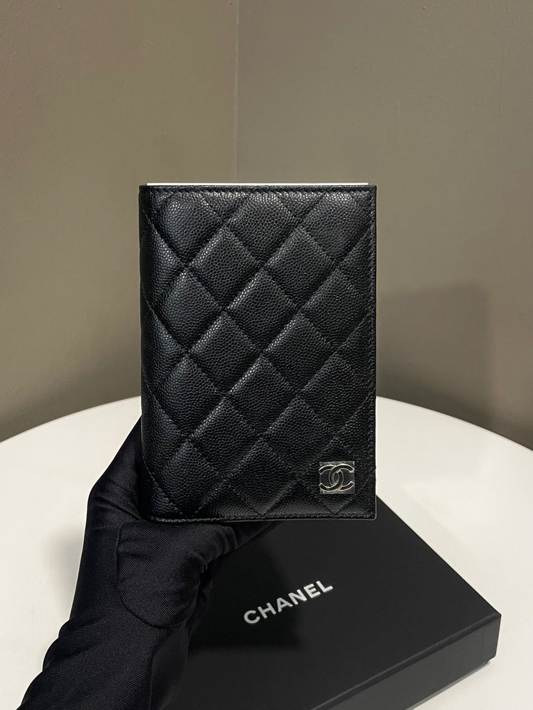 Chanel Passport Card Holder Black Caviar