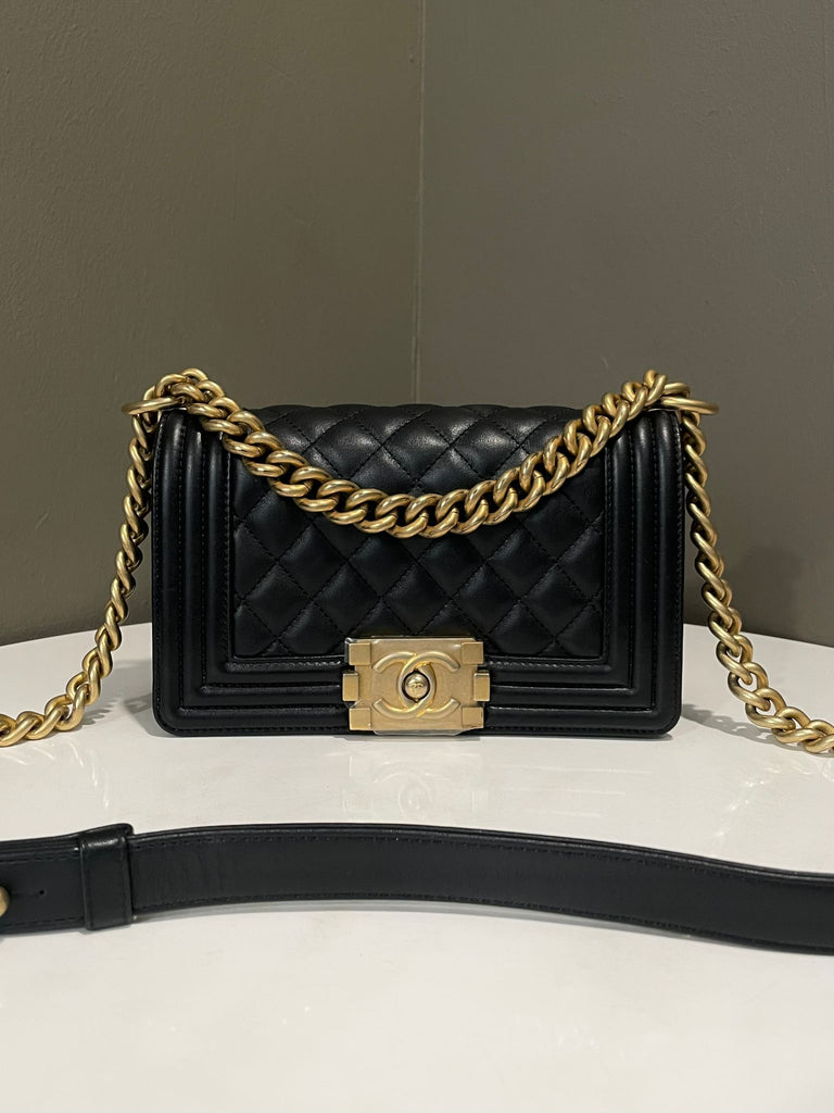 Chanel Quilted Boy Small Black Lambskin