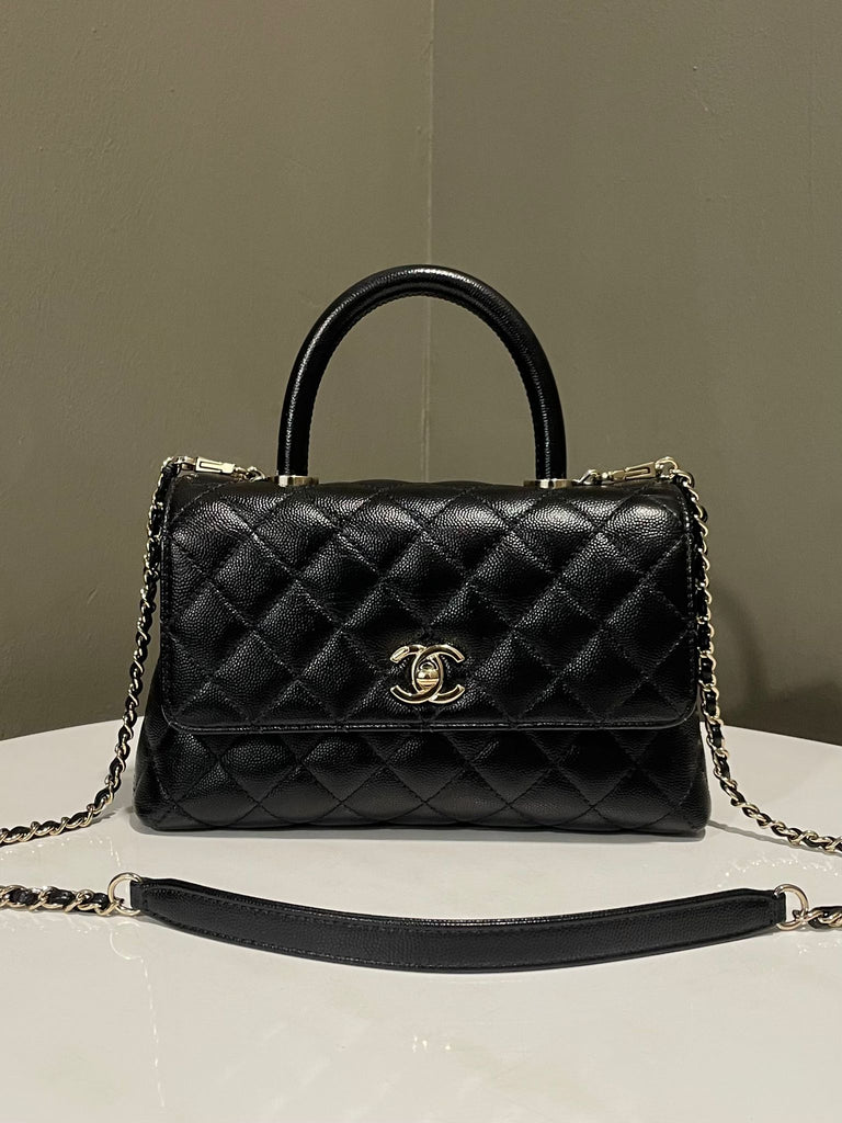 Chanel Quilted Coco Handle Black Caviar 