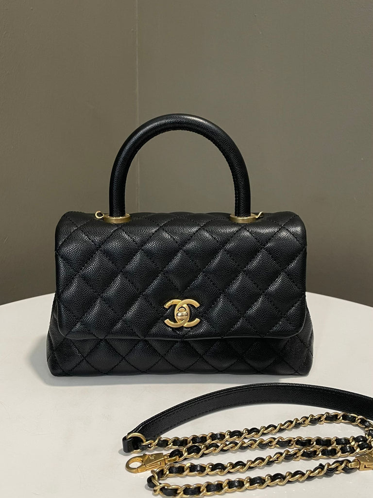 Chanel Quilted Coco Handle Black Caviar