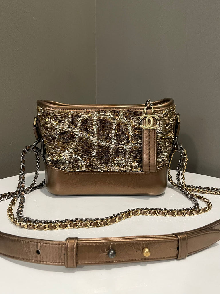 Chanel Quilted Gabrielle Bronze Sequins