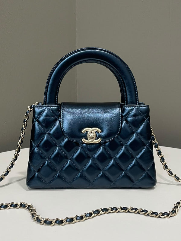 Chanel Quilted Kelly
Gunmetal Blue