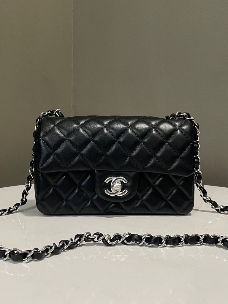 Chanel Quilted Mini Rectangular Black Lambskin