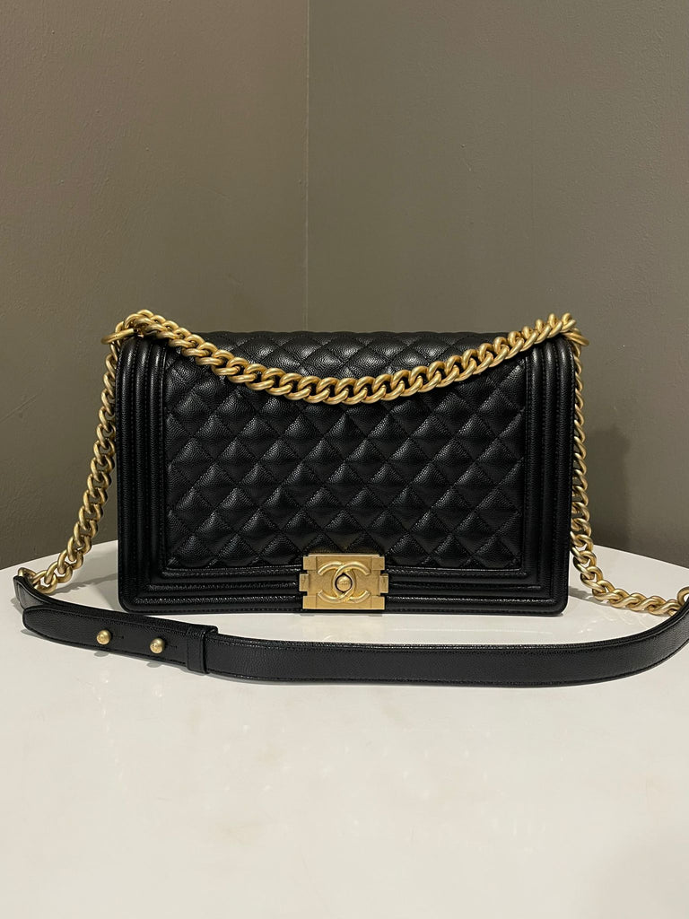 Chanel Quilted New Medium Boy Black Caviar