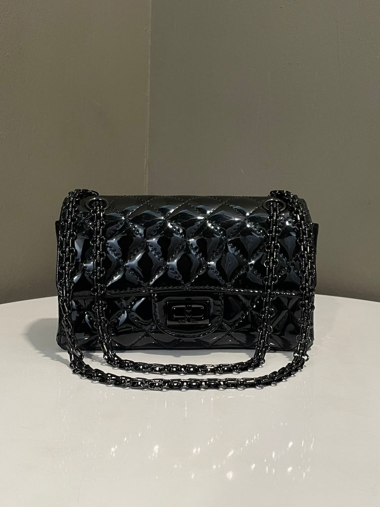 Chanel Quilted Reissue 2.55 Mini Bag So Black Patent