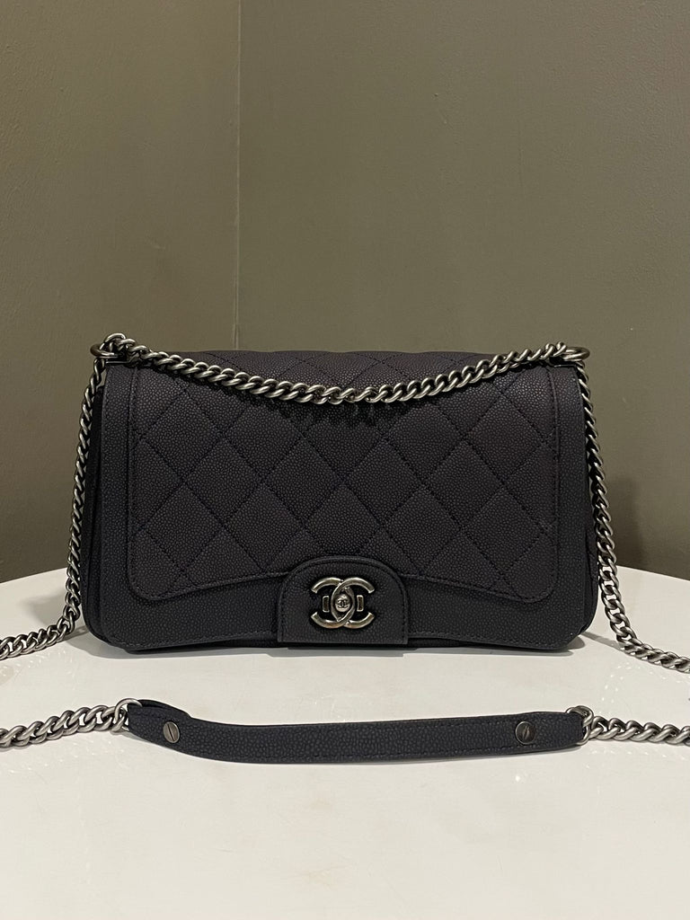 Chanel Turn Around Flap bag Dark Grey Matt Caviar