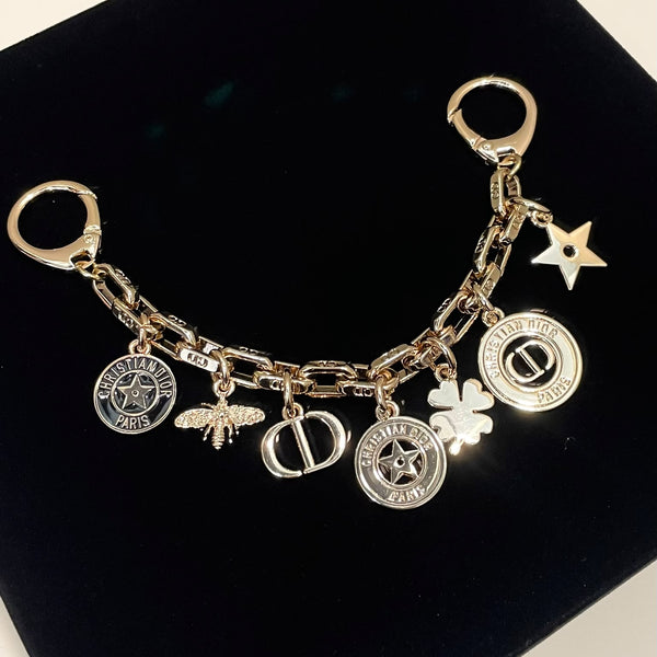 Dior 30 Montaigne Bag Charm Gold  Black Lacquer