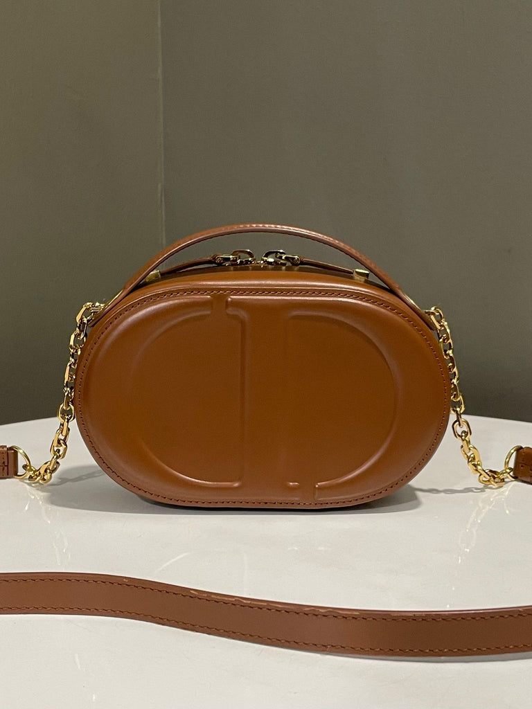 Dior CD Signature Camera Bag Dark Tan Calf