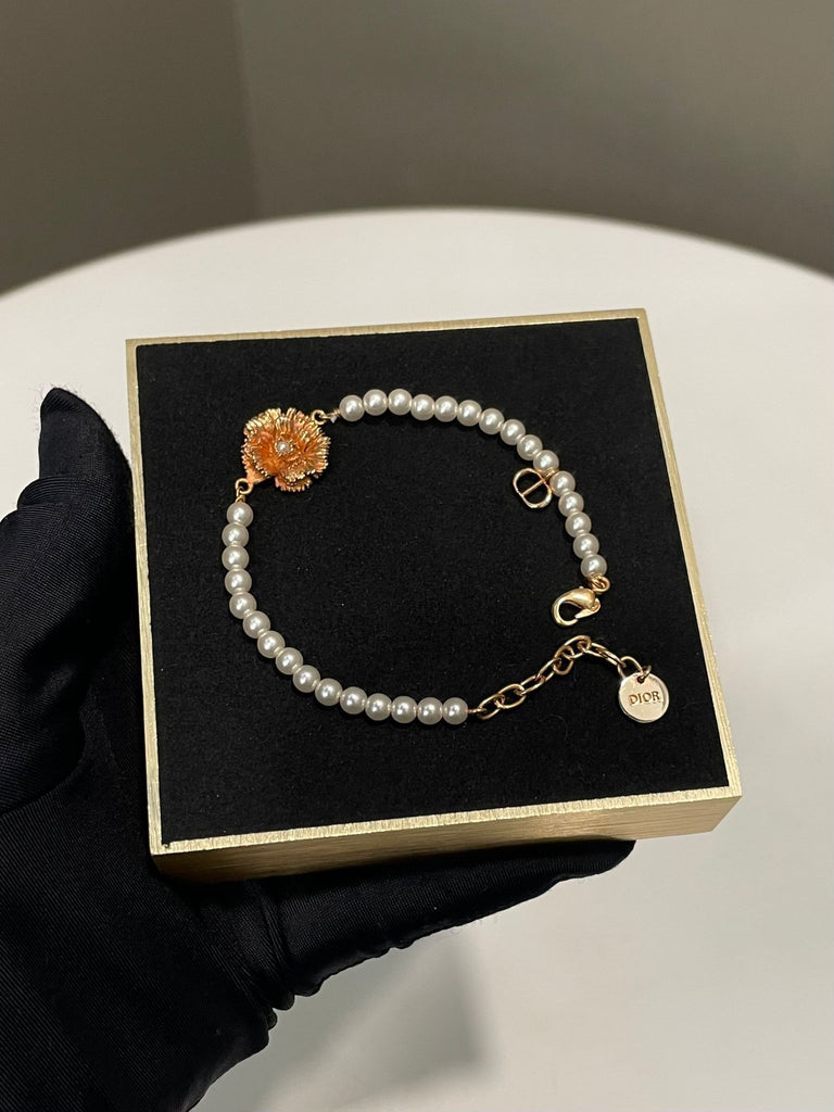 Dior D-Millefiori Bracelet Iovry Glass Pearl
