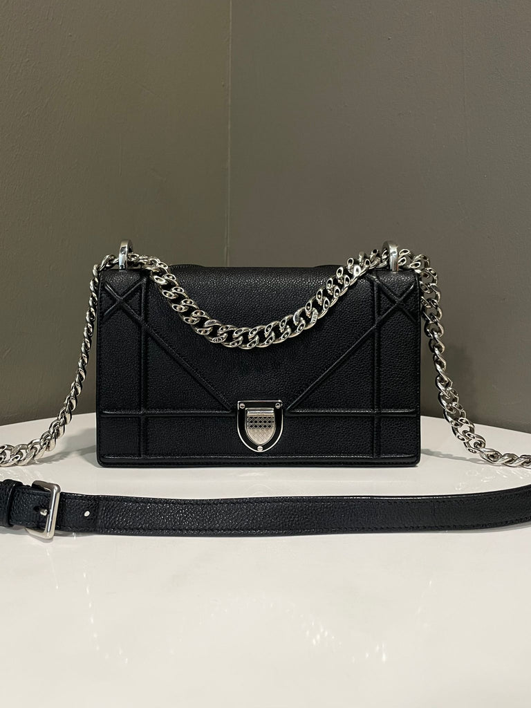 Dior Diorama Bag Black Grainy Calfskin
