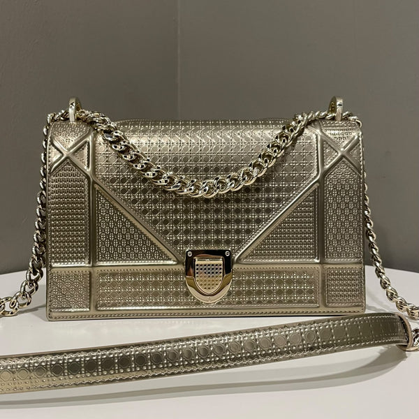 Dior Diorama Bag Metallic Gold