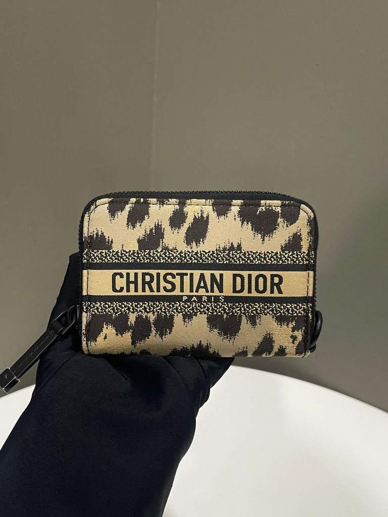 Dior Diortravel Compact Wallet Beige Technical Embroidered