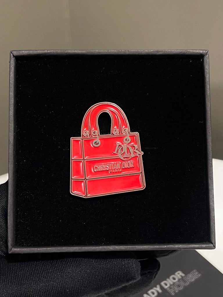 Dior Lady Pin Brooch Red