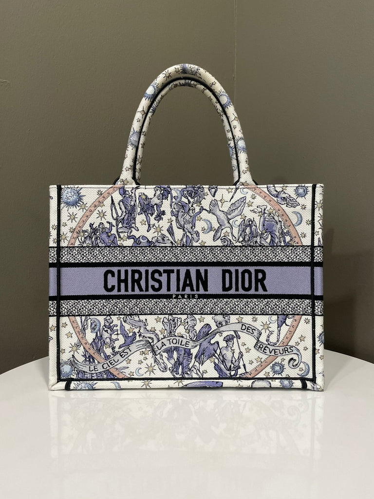 Dior Lucky Book Tote 
Dior Night of Dreams Embroidery 
Lavender / Periwinkle 