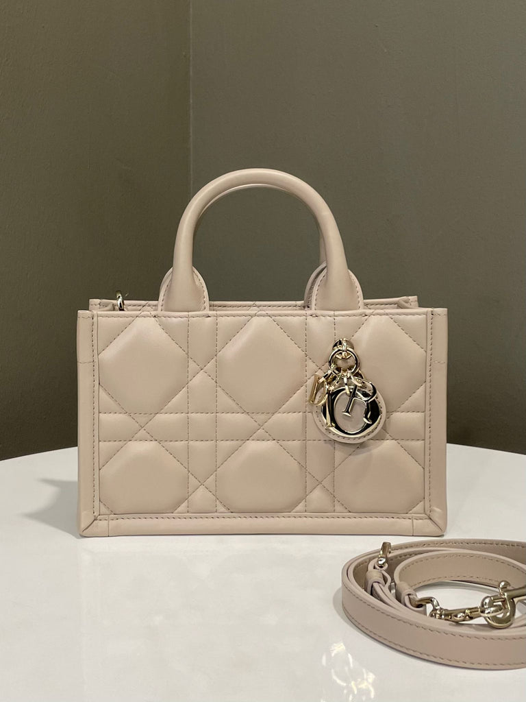 Dior Macrocannage Book Tote Powder Beige Calfskin